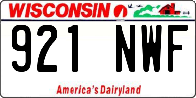 WI license plate 921NWF