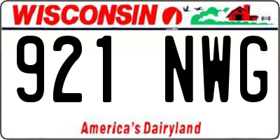 WI license plate 921NWG