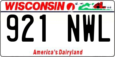 WI license plate 921NWL