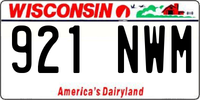 WI license plate 921NWM