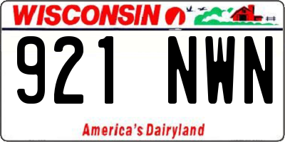 WI license plate 921NWN