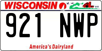 WI license plate 921NWP