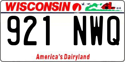 WI license plate 921NWQ