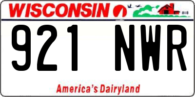 WI license plate 921NWR