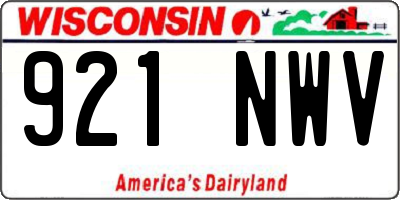 WI license plate 921NWV