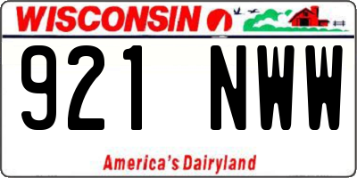 WI license plate 921NWW