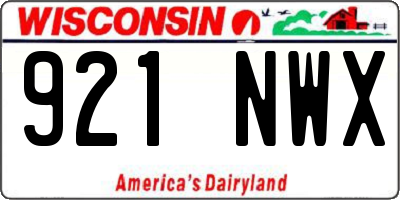 WI license plate 921NWX