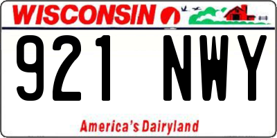 WI license plate 921NWY