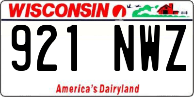 WI license plate 921NWZ
