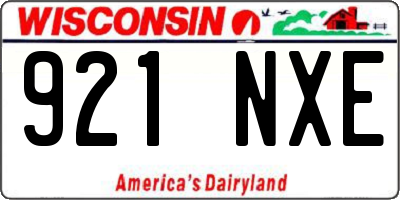 WI license plate 921NXE