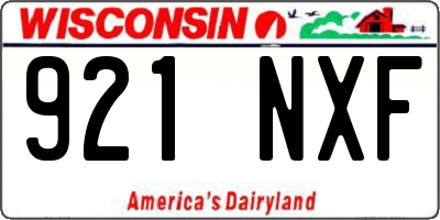WI license plate 921NXF