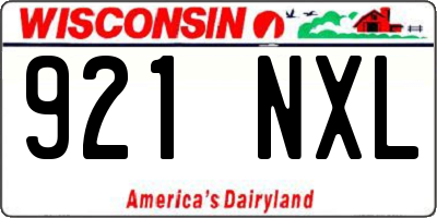 WI license plate 921NXL