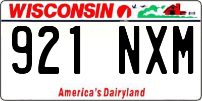 WI license plate 921NXM