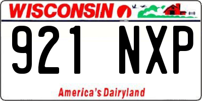 WI license plate 921NXP