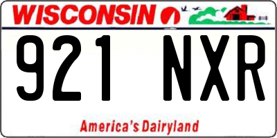 WI license plate 921NXR