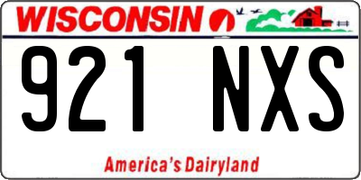 WI license plate 921NXS