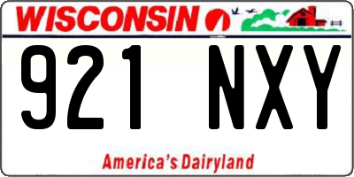 WI license plate 921NXY