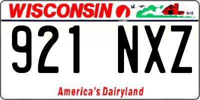 WI license plate 921NXZ