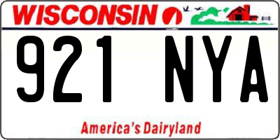 WI license plate 921NYA