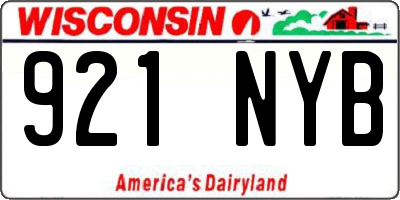 WI license plate 921NYB