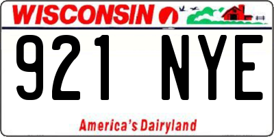 WI license plate 921NYE
