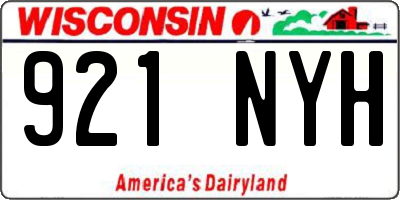 WI license plate 921NYH