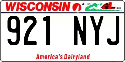 WI license plate 921NYJ