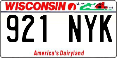 WI license plate 921NYK