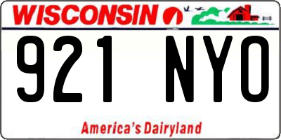WI license plate 921NYO