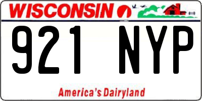 WI license plate 921NYP