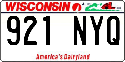 WI license plate 921NYQ