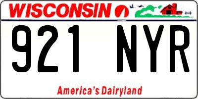 WI license plate 921NYR