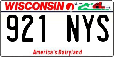 WI license plate 921NYS