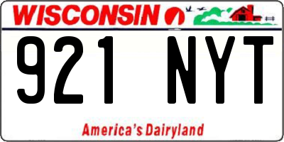 WI license plate 921NYT