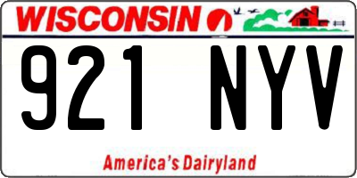 WI license plate 921NYV