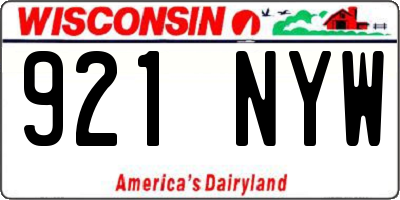 WI license plate 921NYW