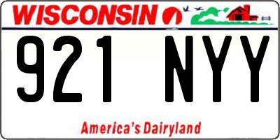 WI license plate 921NYY