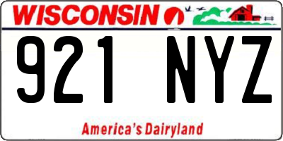 WI license plate 921NYZ