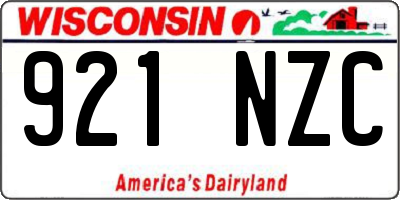 WI license plate 921NZC
