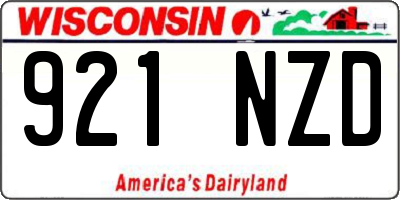 WI license plate 921NZD