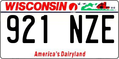 WI license plate 921NZE