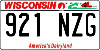 WI license plate 921NZG