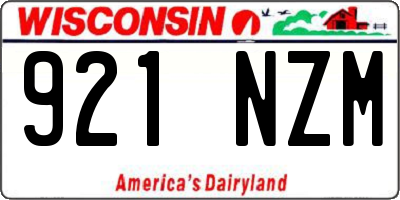WI license plate 921NZM