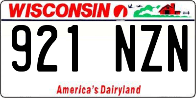 WI license plate 921NZN
