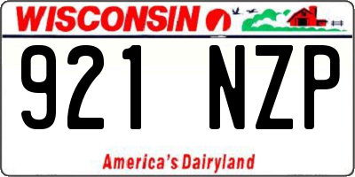 WI license plate 921NZP