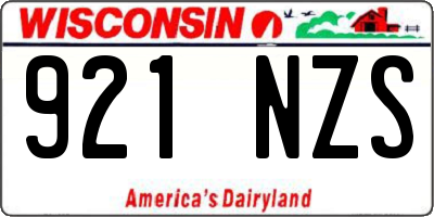 WI license plate 921NZS