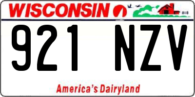 WI license plate 921NZV