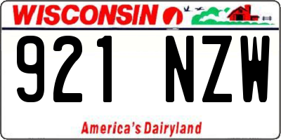 WI license plate 921NZW