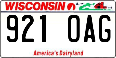 WI license plate 921OAG