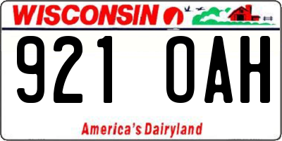 WI license plate 921OAH